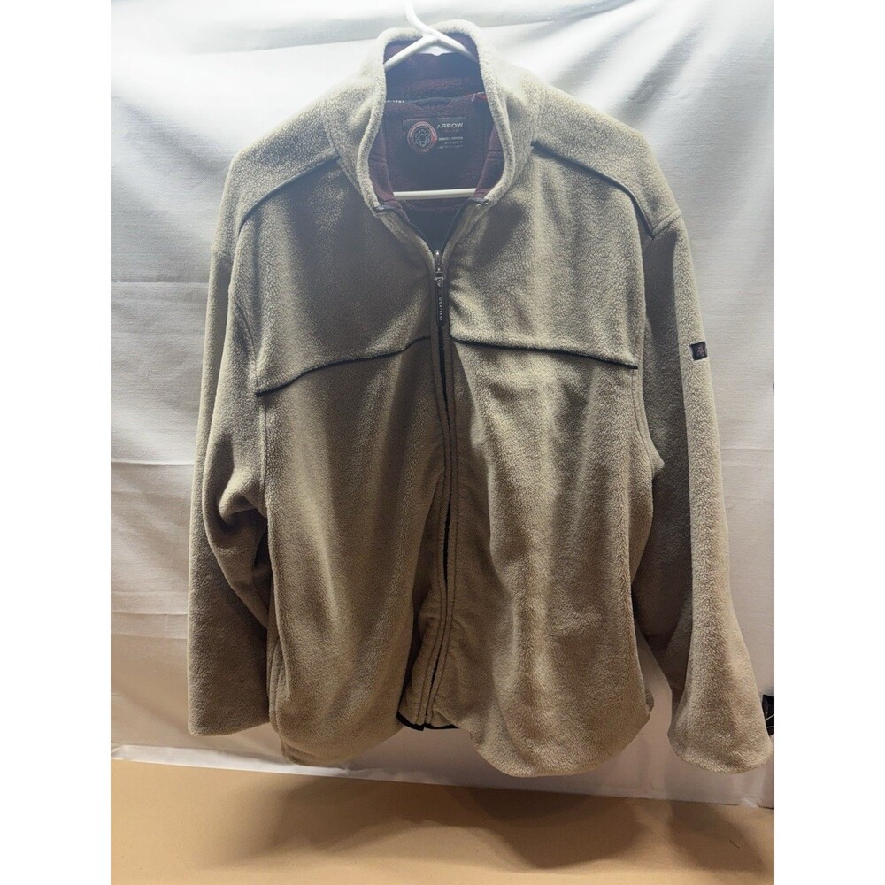 Arrow USA 1851 Men’s XL Beige Tan Full Zip Fleece Jacket 2 Pocket